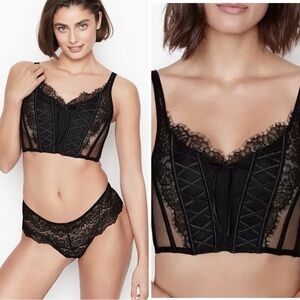 Victoria’S Secret NWT! Dream Angels Corset Top Black Lace Size S